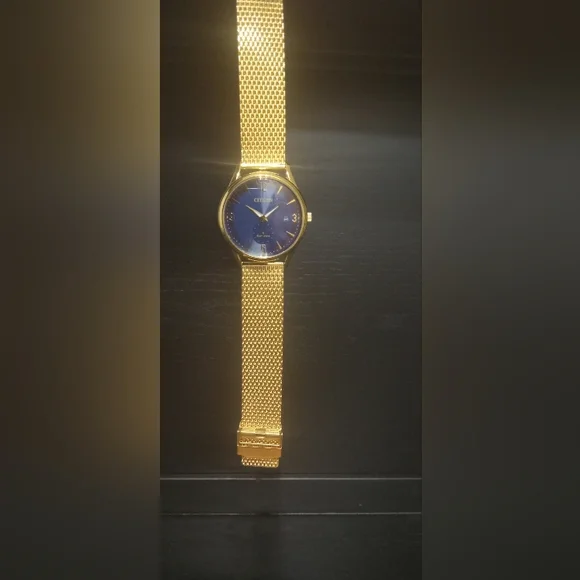 Brand NEW Citizen ECO DRIVE Gold Watch with Blue Dial